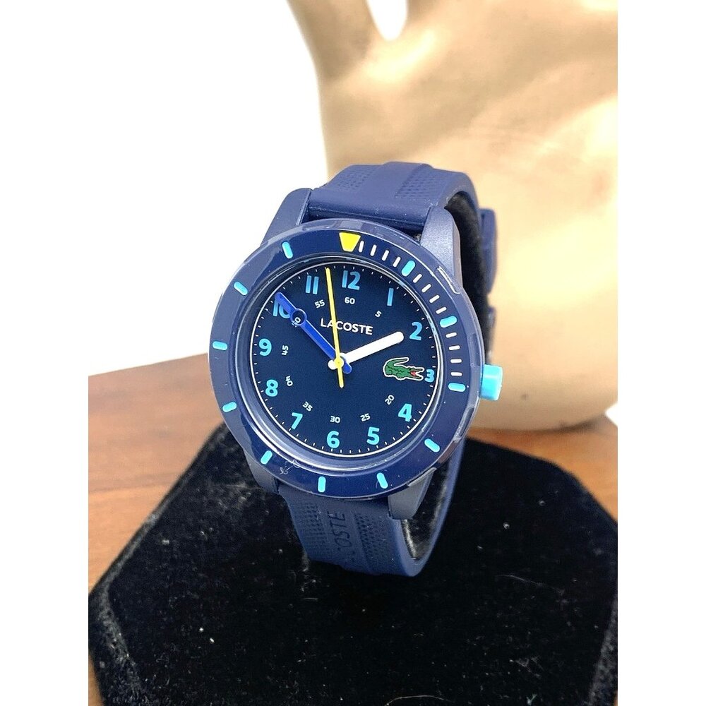Lacoste Women's Kids Watch 2030053 Quartz Mini Tennis Blue Dial Rubber Band 35mm